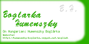 boglarka humenszky business card